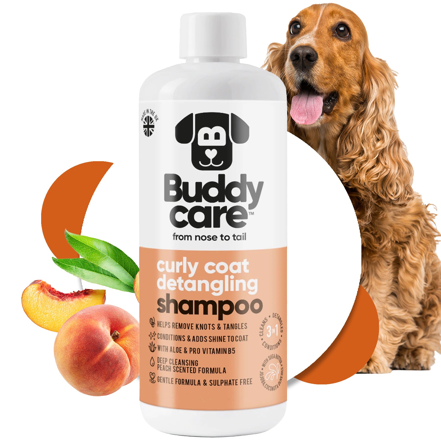 Curly Coat Detangling Dog Shampoo - Buddycare - 300ml Vegan ph Balanced