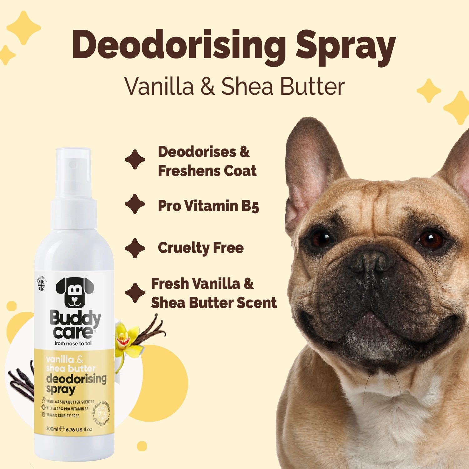 Dog Deodorising Spray - Vanilla & Shea Butter - 200ml