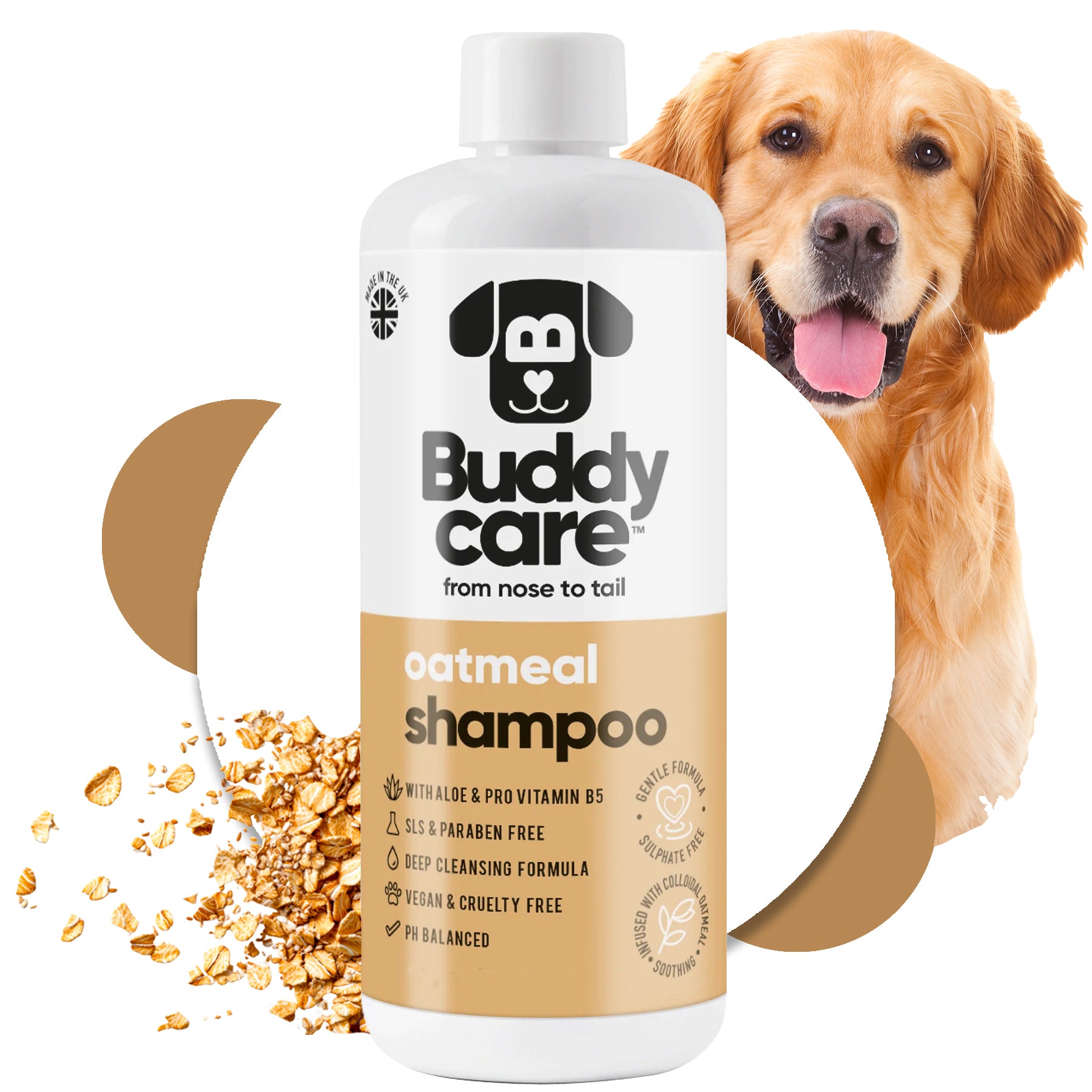 Oatmeal - Dog Shampoo - Buddycare - 300ml Vegan ph Balanced