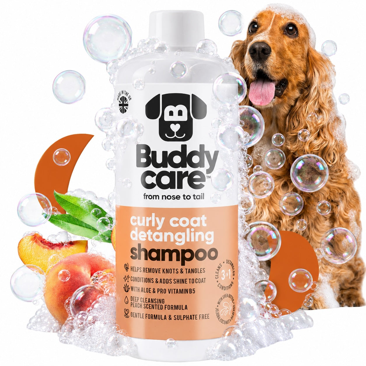 Curly Coat Detangling Dog Shampoo - Buddycare - 300ml Vegan ph Balanced